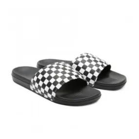 Comfy Step Shoes Simple Access Vans La Costa VA5HF527I Slide Slippers Mens 7 Black White Checkered Nubuck Strap