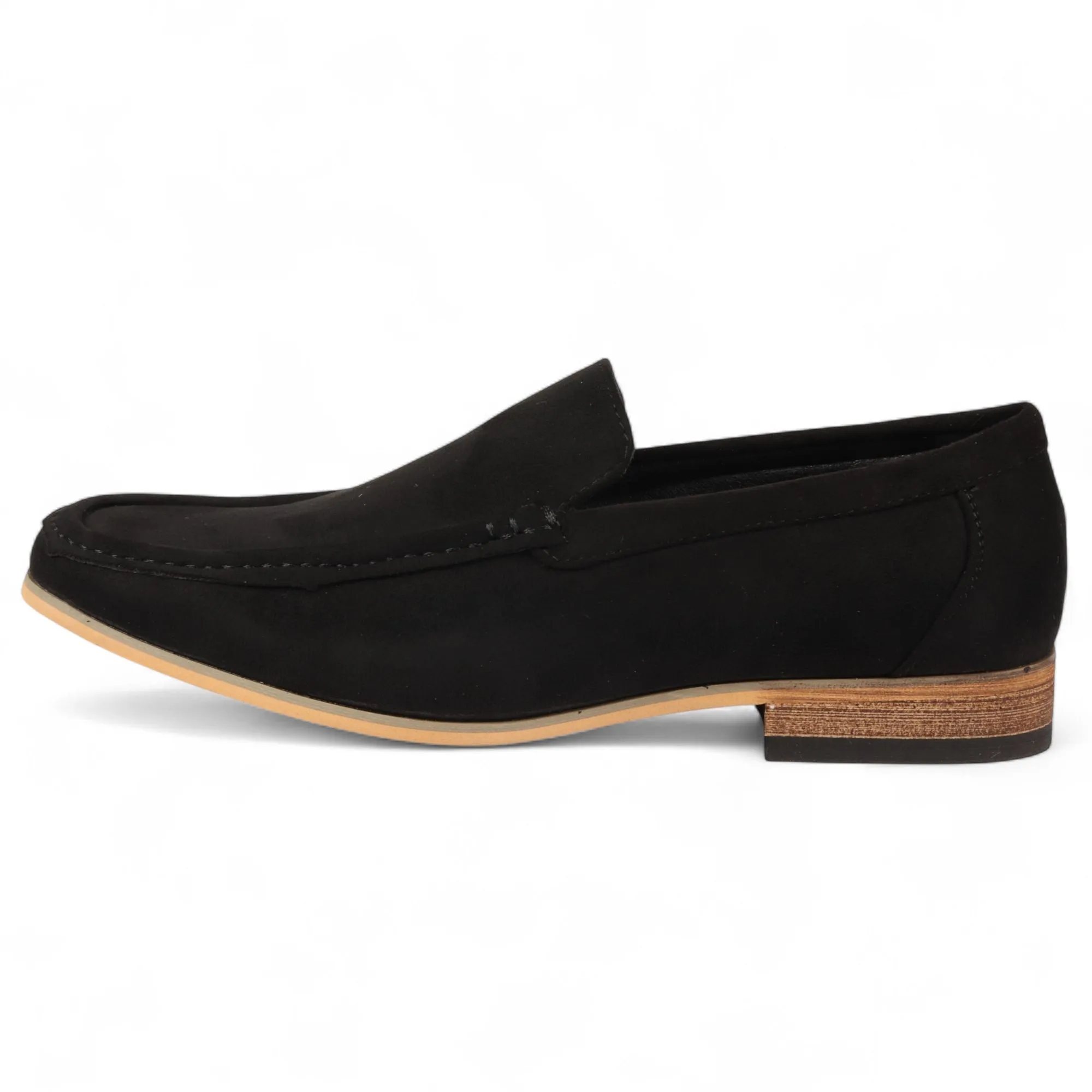 Moisture control Men's Black Suede Loafers Lightweight Slip-On Casual Shoes