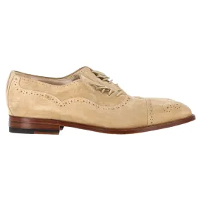 Cloud Like Quick Slip Fit Manolo Blahnik Witney Cap Toe Oxfords in Light Beige Suede