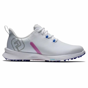 running in amateur tracks shoes FootJoy Fuel Sport 90127 Sneaker Women's White Pink Spikeless Golf Shoes TF4149 (White,6.5)