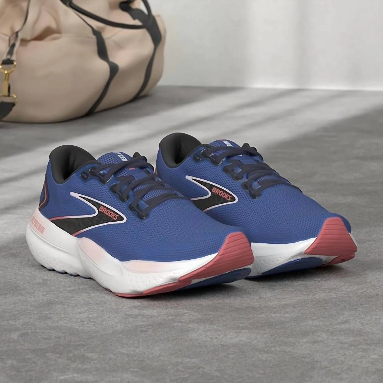 balance training running shoes Women's Glycerin 21 Running Shoes In Blue/icy Pink/rose