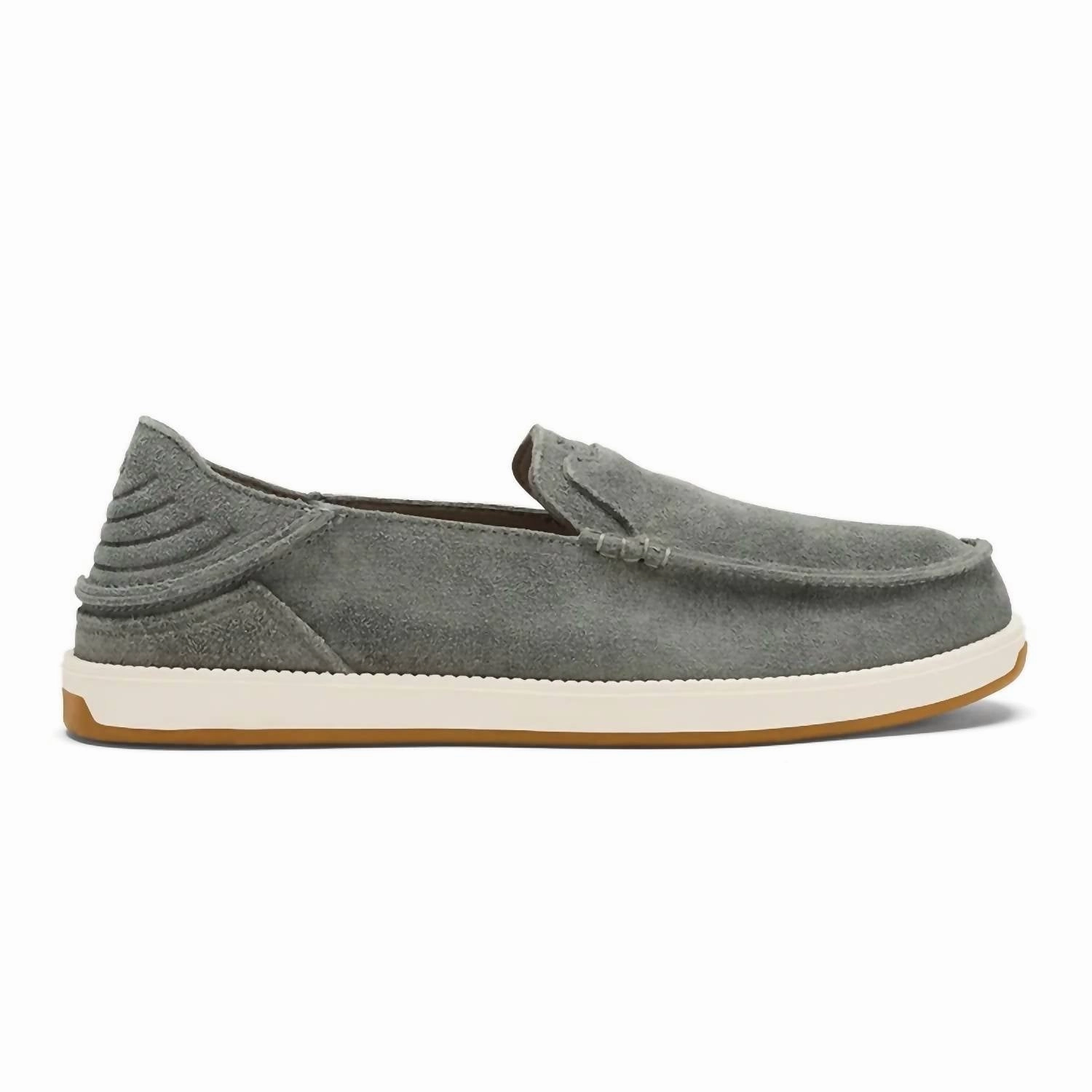 Men's Kakaha Nia Leather Slip-On Shoes In Ash/ash Soft Touch Cushy Comfort