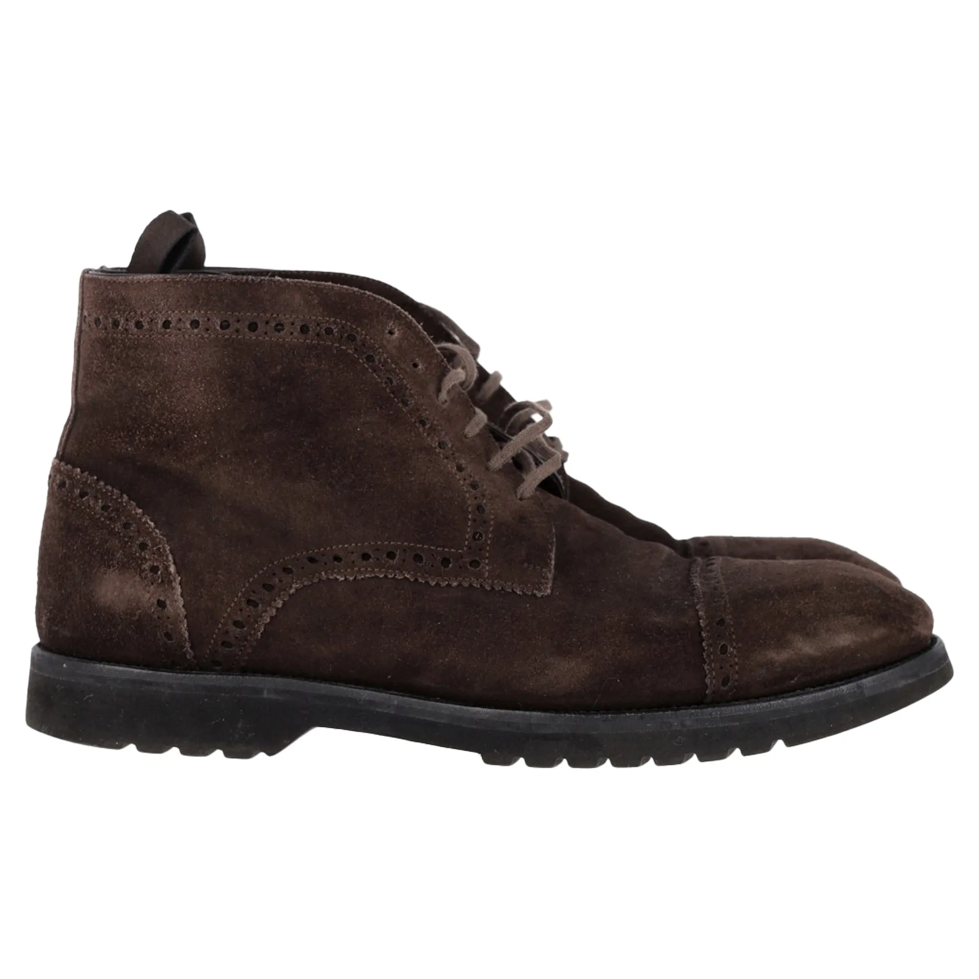 Breathable All Day Wear Everyday Style Tom Ford Laser Cut Lacer-Up Chukka Boots in Brown Suede