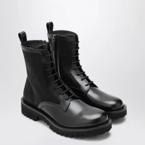 Protective Finish Comfort Seeker Protective Finish Windy Weather Valentino Garavani Men's Combat Boot In Technical Fabric And Toile Iconographe Calfskin