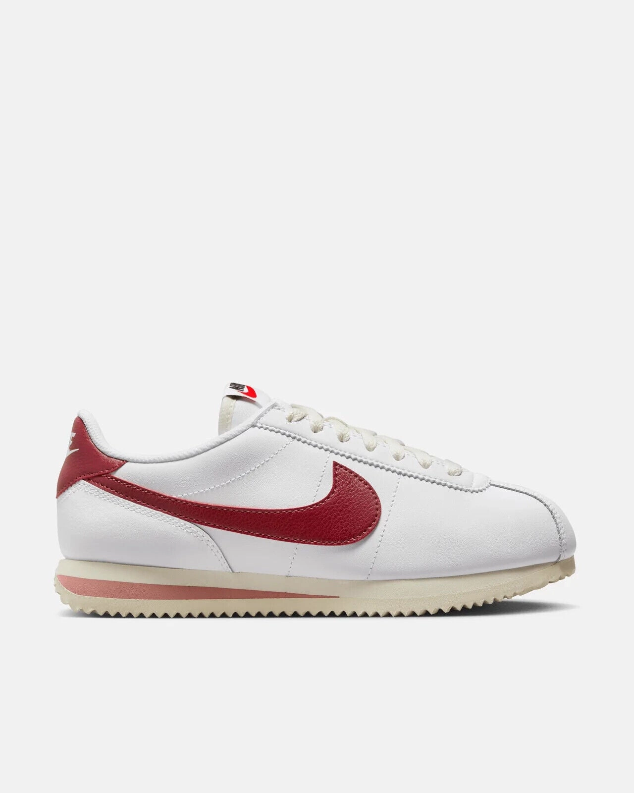 Nike Cortez DN1791-103 Sneaker Women's White Red Leather Lace Up Lifestyle Shoes cross - training shoe versatility Unibody Outsole Construction