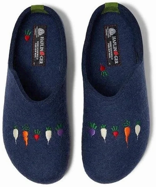 Quick Comfort Sandals Strap Design Haflinger Women's Roots Wool Clog in Jeans