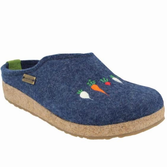 Trendy Style Haflinger Women's Roots Wool Clog in Jeans
