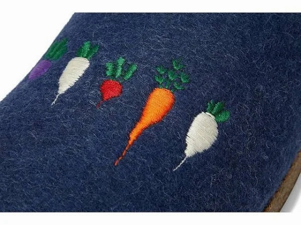 Responsive Comfortable Adaptability Haflinger Women's Roots Wool Clog in Jeans