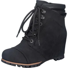 Lizzie Womens Cold Weather Ankle Wedge Boots Graduation Ceremony Work Field