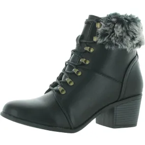Flexible Frame River Crossing Migos Womens Faux Leather Faux Fur Ankle Boots