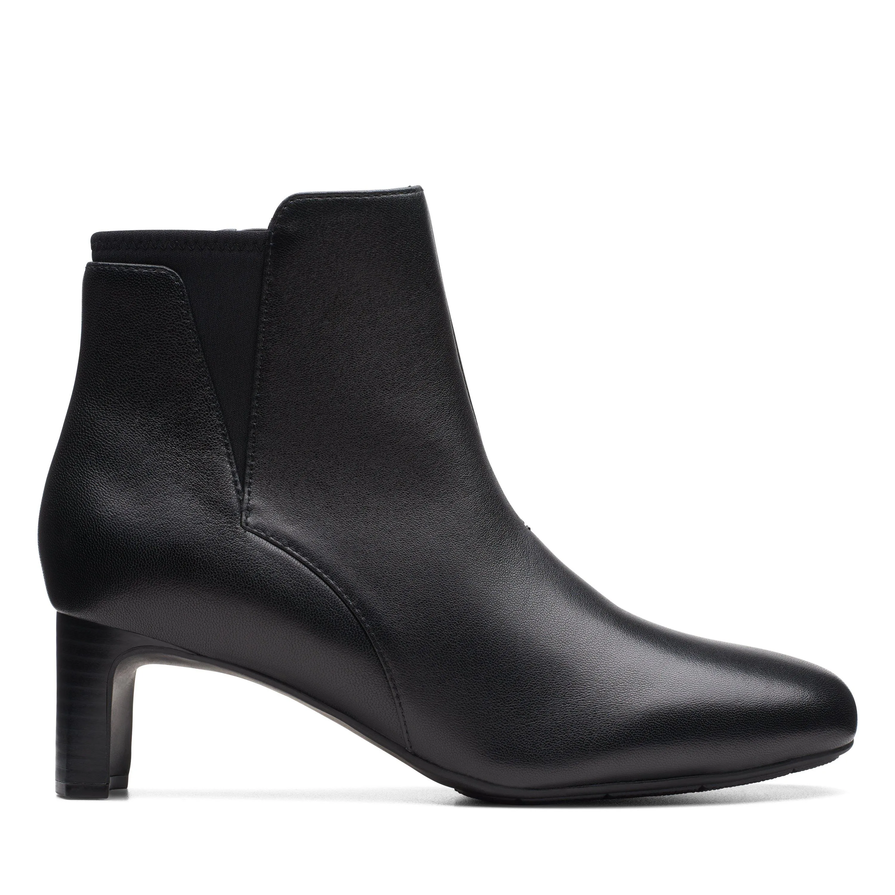 Clarks Kyndall Faye in Black Leather Water Resistant