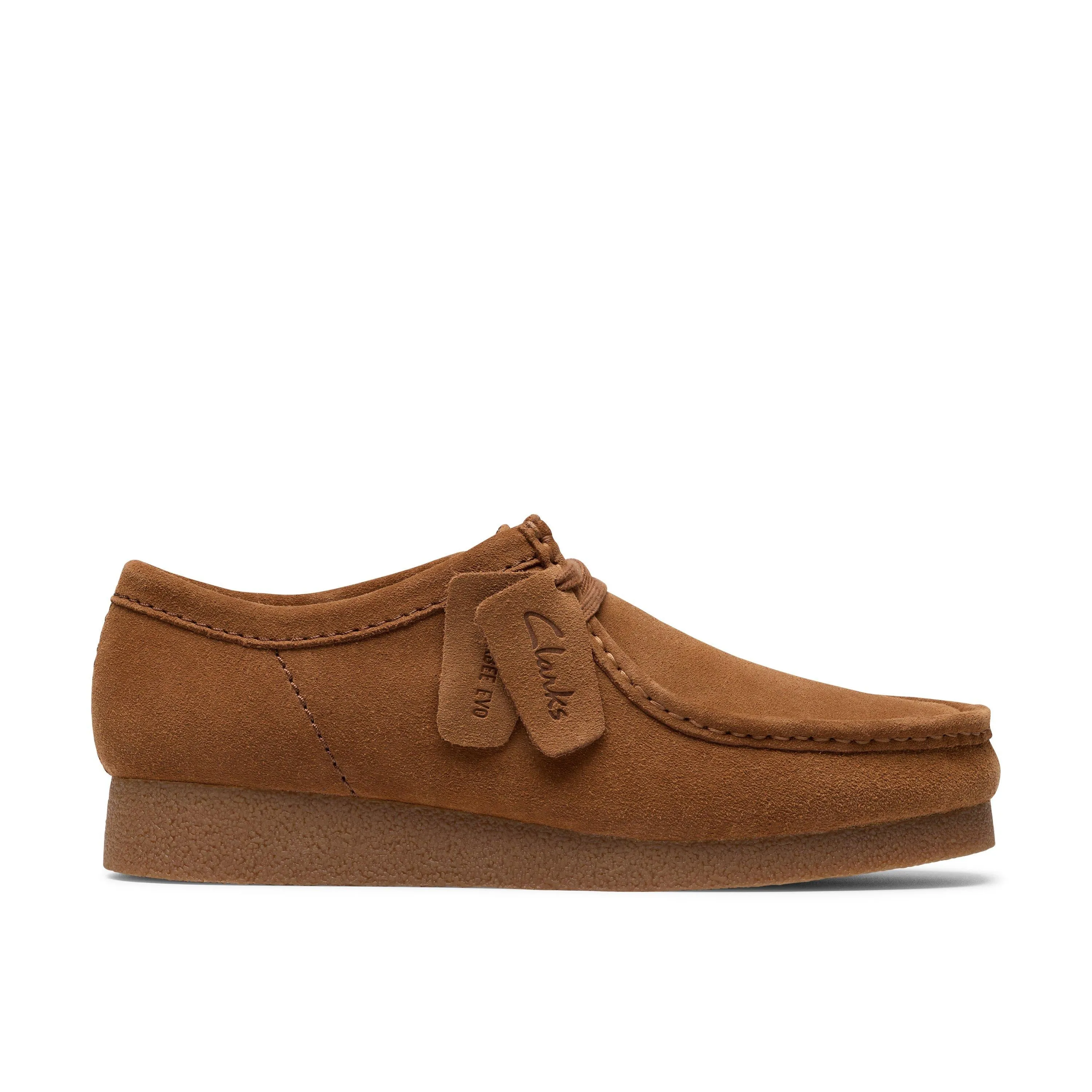 Gloss Finish Core Pace Clarks WallabeeEVO in Brown Suede