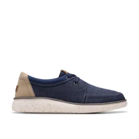 Clarks RelaxLite Lace in Blue Textile Work Hour Fit Walk Control