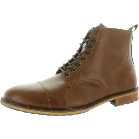 M-RIKKEN Mens Toe Cap Faux Leather Chukka Boots Day Wear