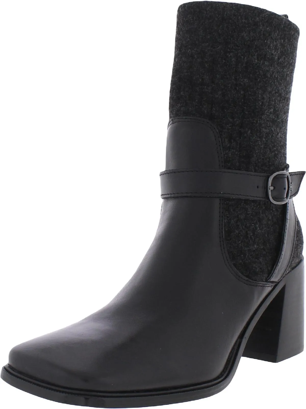 Marci Womens Leather Sock Ankle Boots Business Meeting