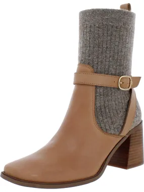 Daily Mission Marci Womens Leather Sock Ankle Boots