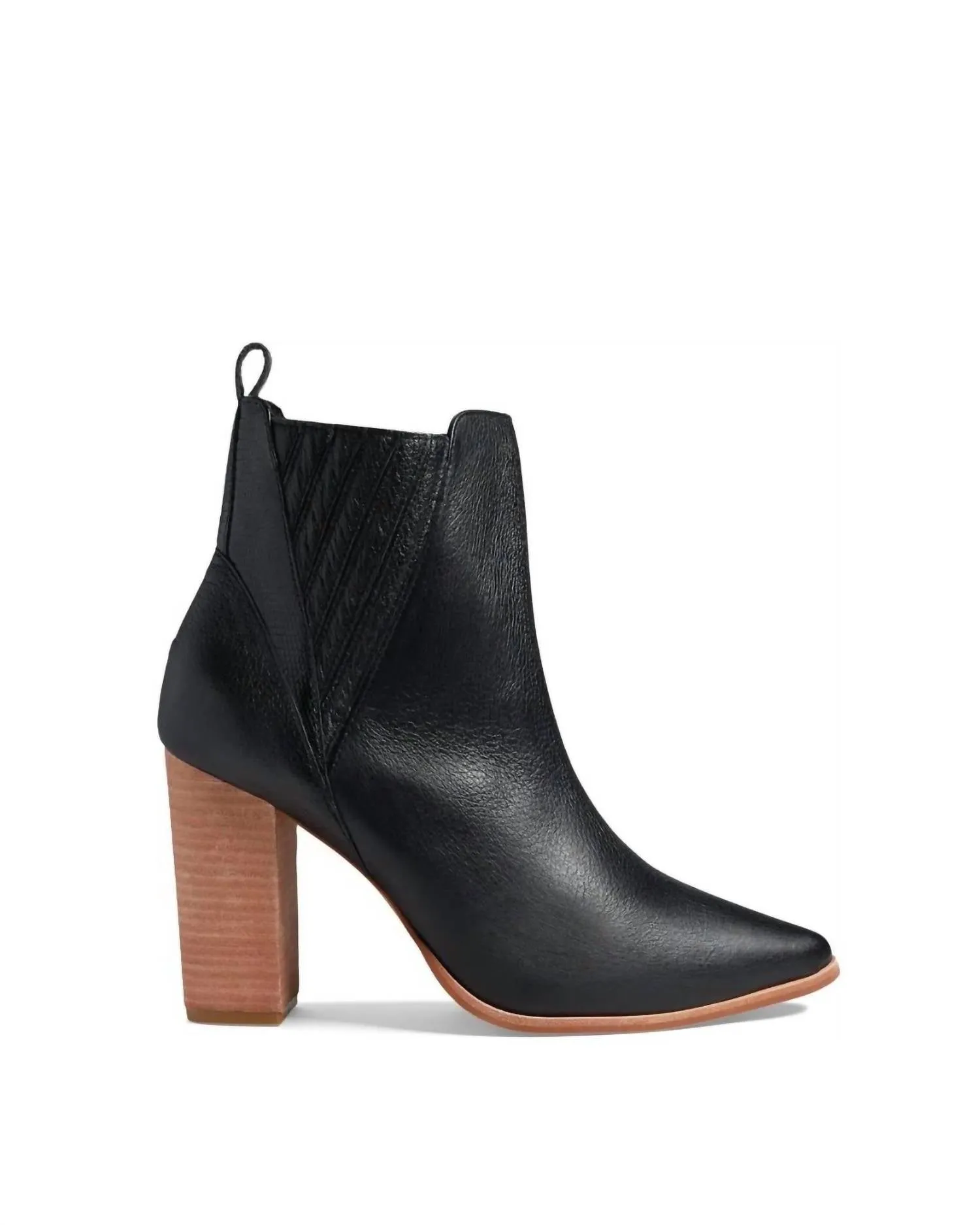 Lined interior Ranch Wear Women's Perm Leather Cowboy Ankle Boot In Black