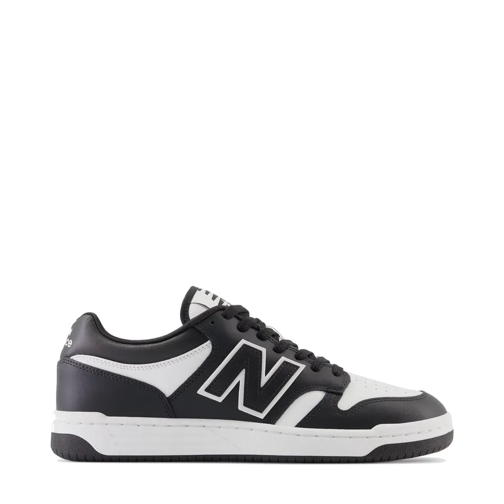 New Balance Men's 480 Sneaker in White with Black Airflow Optimized
