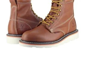 Men's Soft Toe Work Boots Safety Footwear Electrical Hazard Rated In Rust Rough Walk