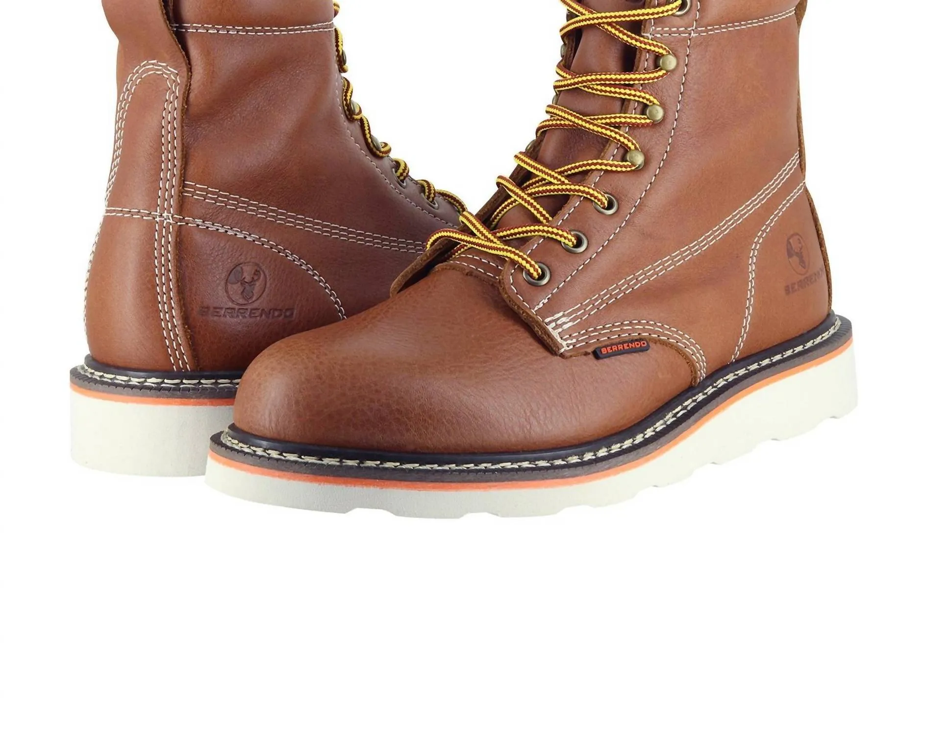 Men's Soft Toe Work Boots Safety Footwear Electrical Hazard Rated In Rust Hiking Boots Ready For Adventure