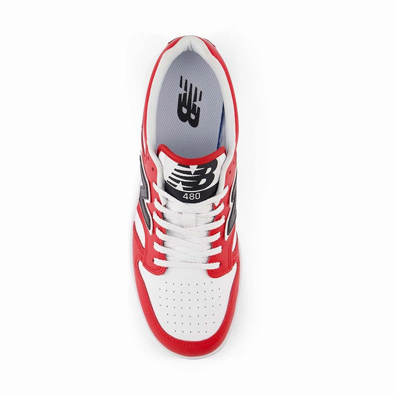 Men's 480 Team Red/White Tactile Grip Patterns Tapered Heel Design
