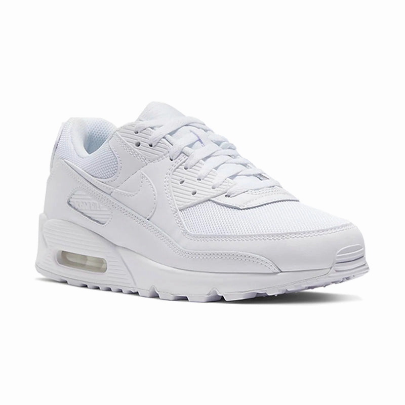 Men's Air Max 90 White/White Stretchable Tongue Mesh Fabric