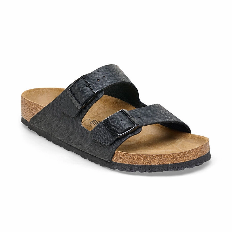 Men's Arizona Saffiano Black Birko-Flor Simple Look Urban Moodwear