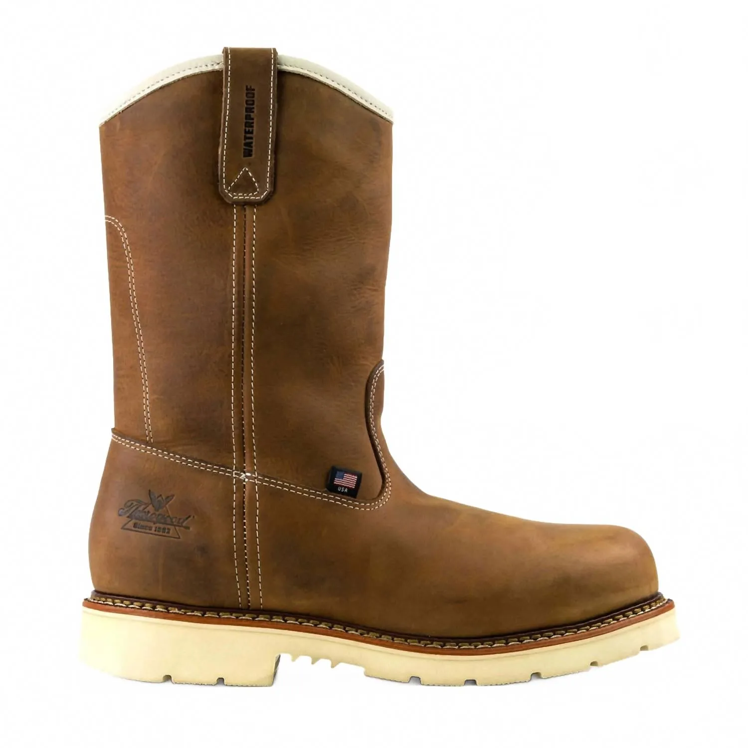 Men's American Heritage Steel Toe Pull On Boots In Crazyhorse Eco Material Rough Trail Hiker City Travel