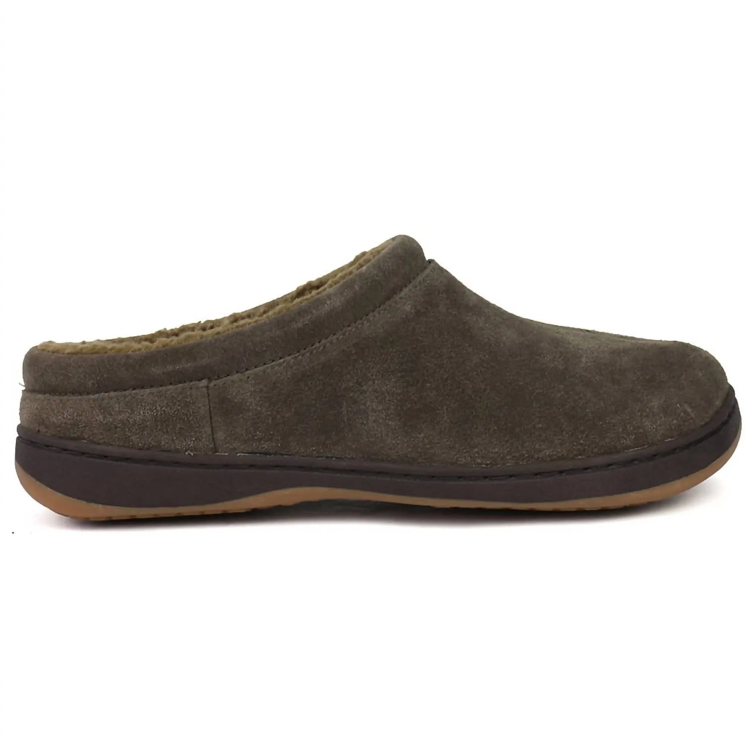 Men's Arlow Suede Slipper In Charcoal Slip On Motion