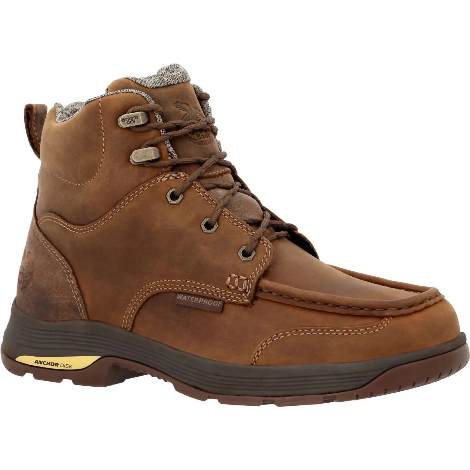 Men's Athens Superlyte 6" Waterproof Work Boot - Medium Width In Brown Well   Made Stage Show