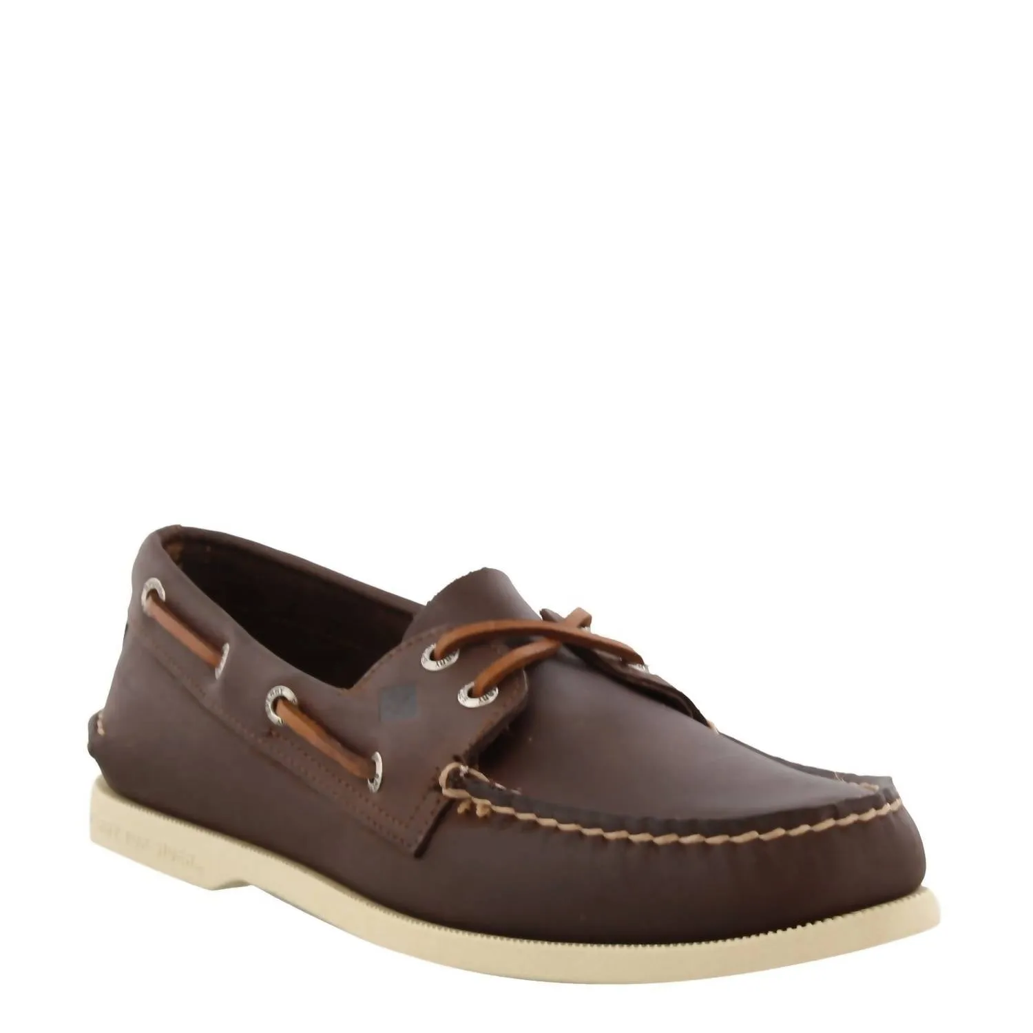Men's Authentic Original Boat Shoe In Brown/white Motion Ease