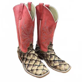 Men's Big Bass Cigar Matte Exotic Fish Boot In Cigar/byony_Orange Snow Storm