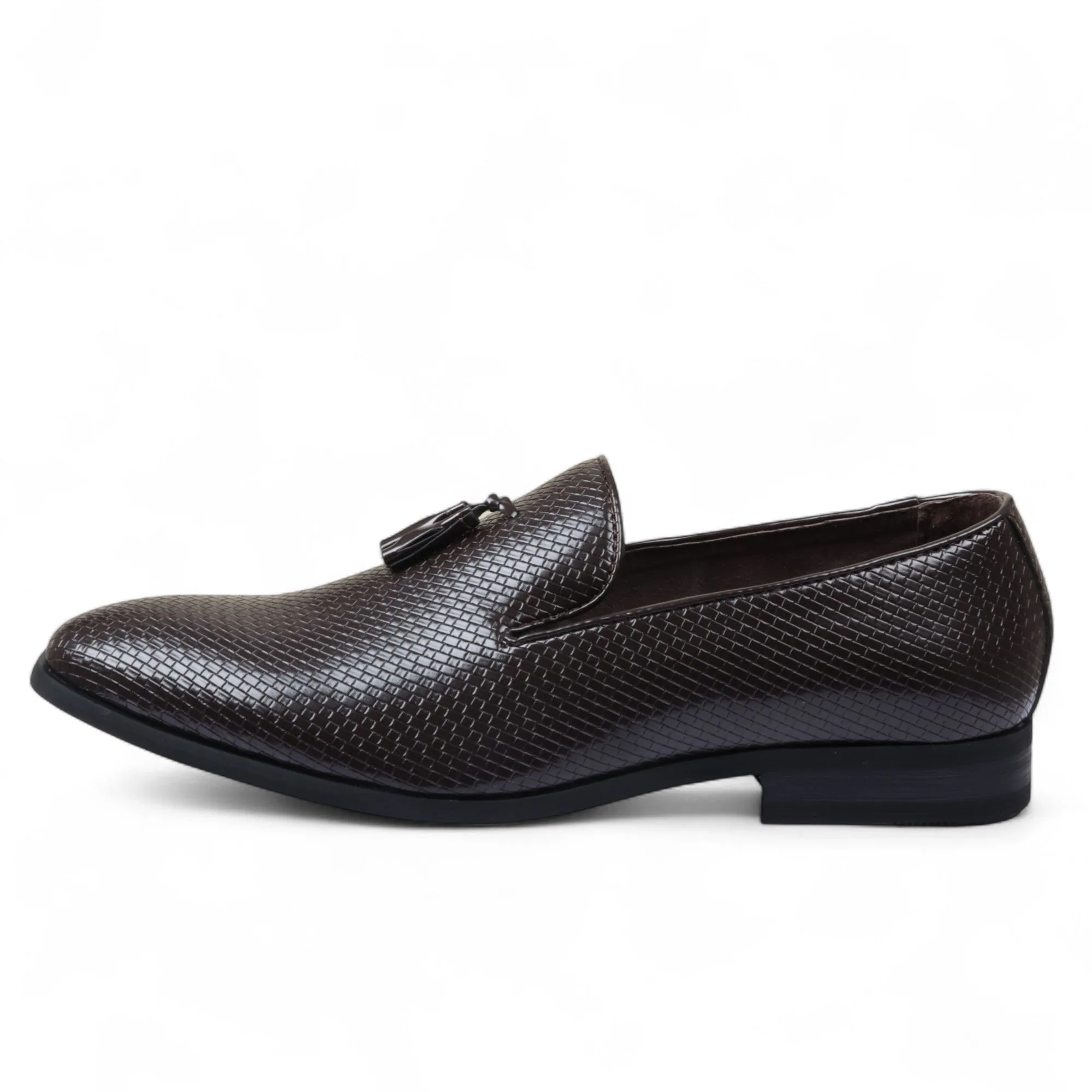 Multi Purpose Quick Walk Slip Men??s Black Formal Tassel Loafers Slip-On Leather Shoes