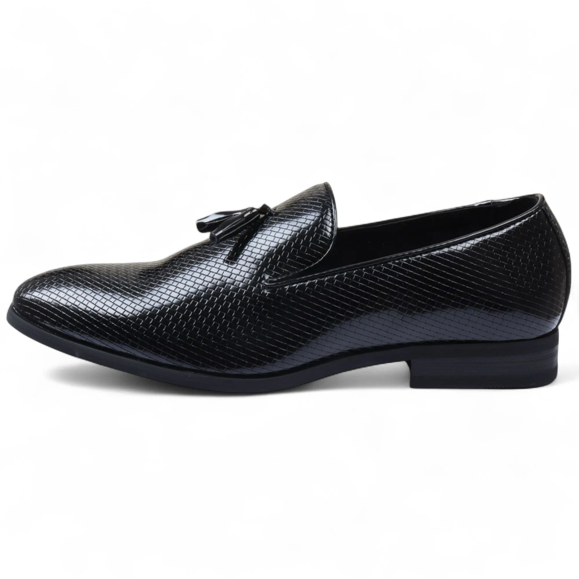 Go Anywhere Shoes Travel Slip On Men??s Black Formal Tassel Loafers Slip-On Leather Shoes