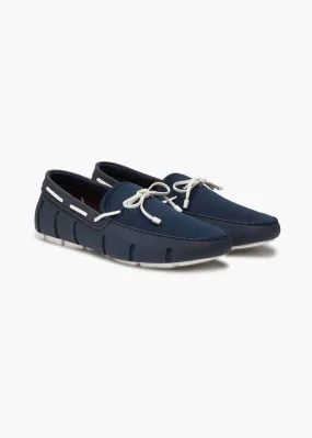 Men's Braided Lace Loafer In Navy Insole Removable Slip On