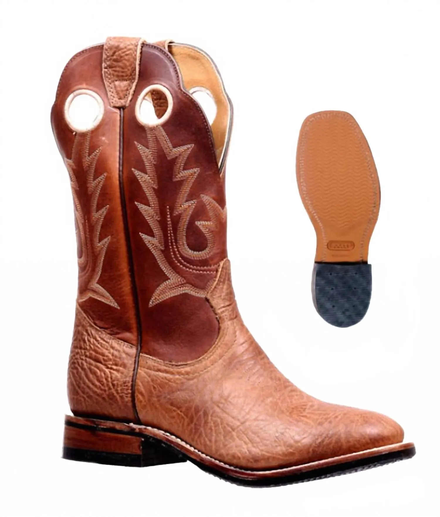 Rough Ground Lace-Up Closure Men's Bullhide Organza Boot In Cognac/orange