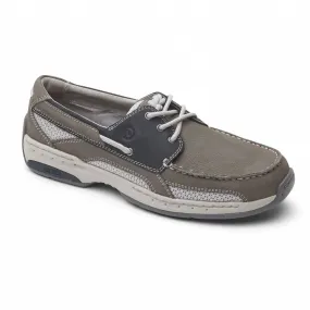 Slip On Vibe Men's Captain Boat Shoe In Grey/navy