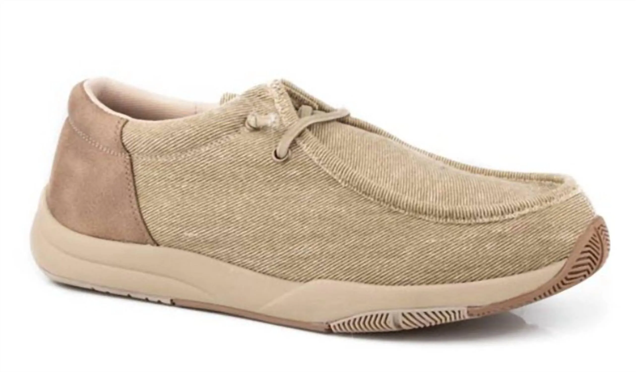 Men's Clearcut Low Canvas Chukka Shoe In Tan Torsional Stability Comfortable Stride