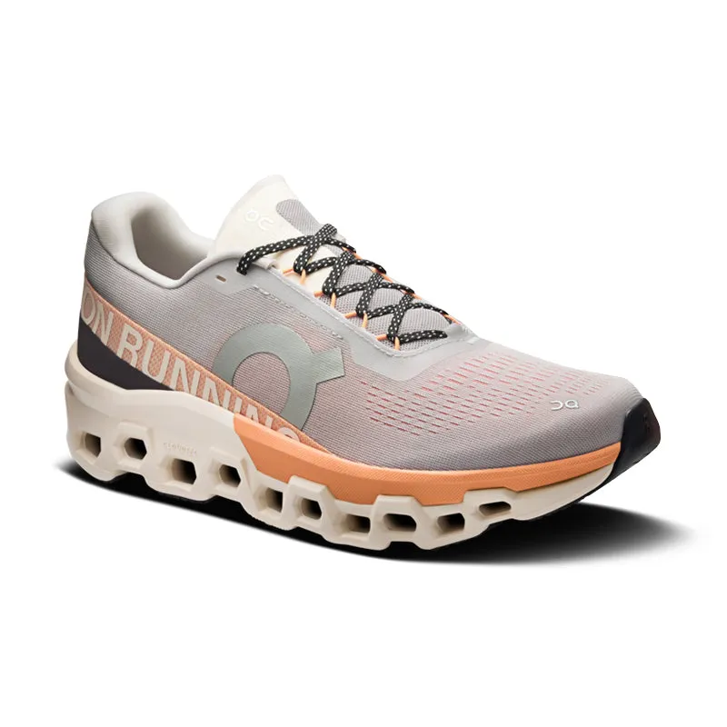 running in a floating bridge area shoes Men's Cloudmonster 2 Glacier/Tangerine