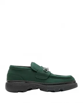 Men's Creeper Clamp Slip On Loafers In Green Footwear Fit