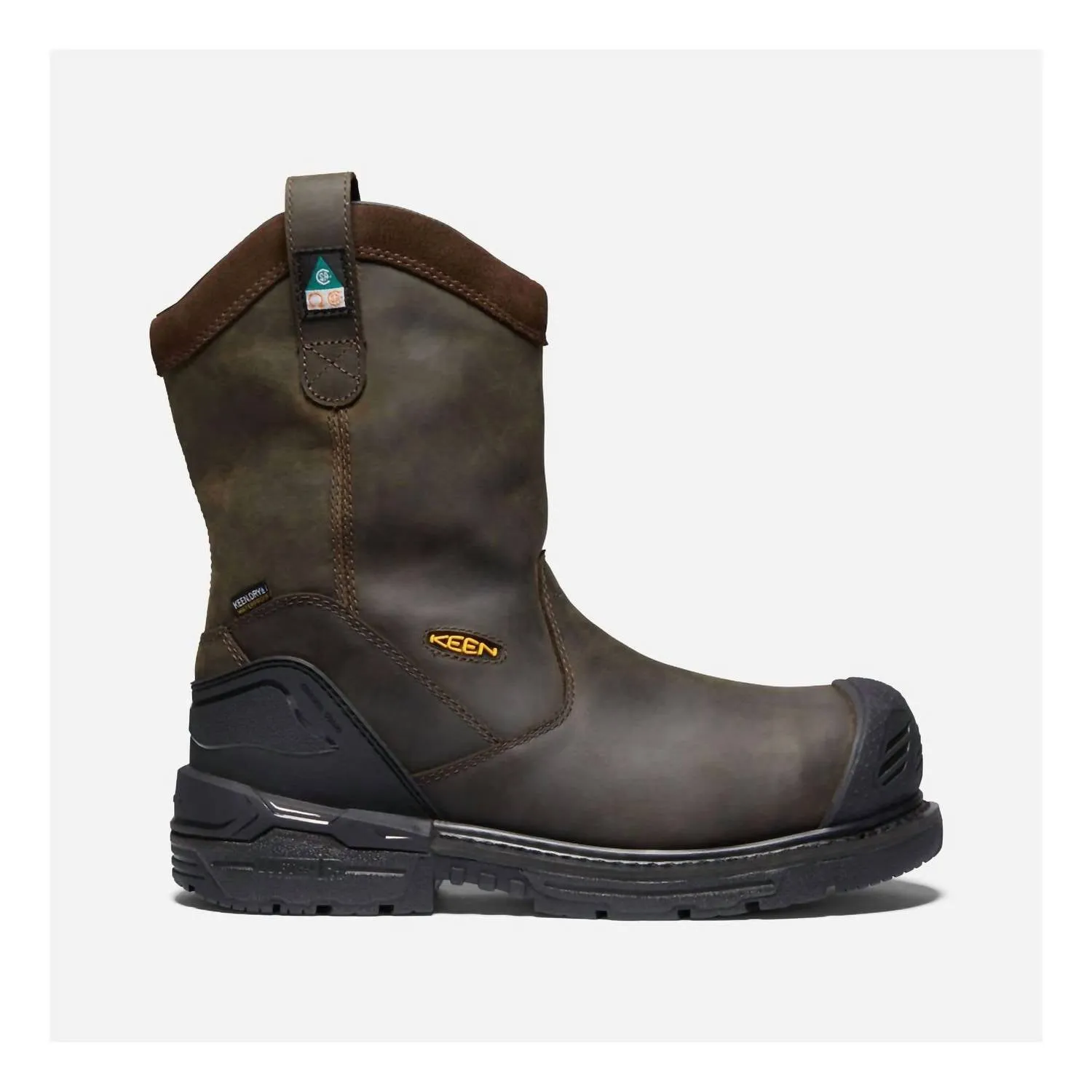 Men's Csa Philadelphia Wellington Carbon Fiber Work Boots In Cascade Brown/black Flexible Outsole Freelancer
