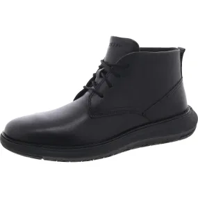 Mens Cushioned Footbed Faux Leather Chukka Boots Shock Absorbing Morning Walk