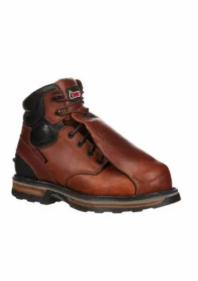 Quick Fit Men's Elements Steel Waterproof Steel Toe Met-Guard Work Boot - Wide Width In Brown