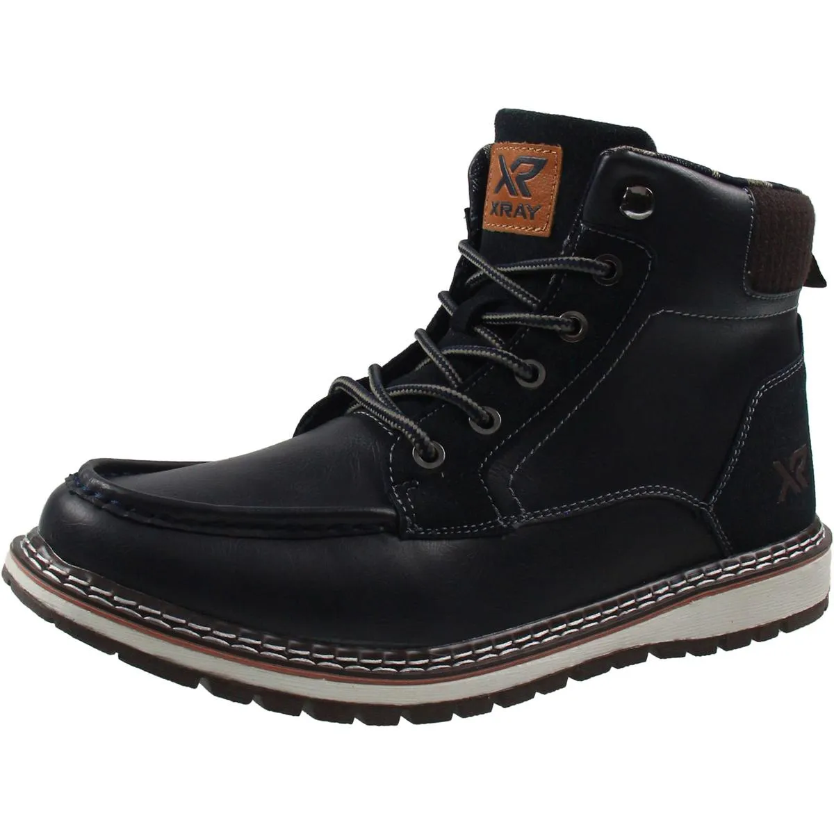 Mens Faux Leather Lace-Up Ankle Boots Chukka Silhouette Traction Line