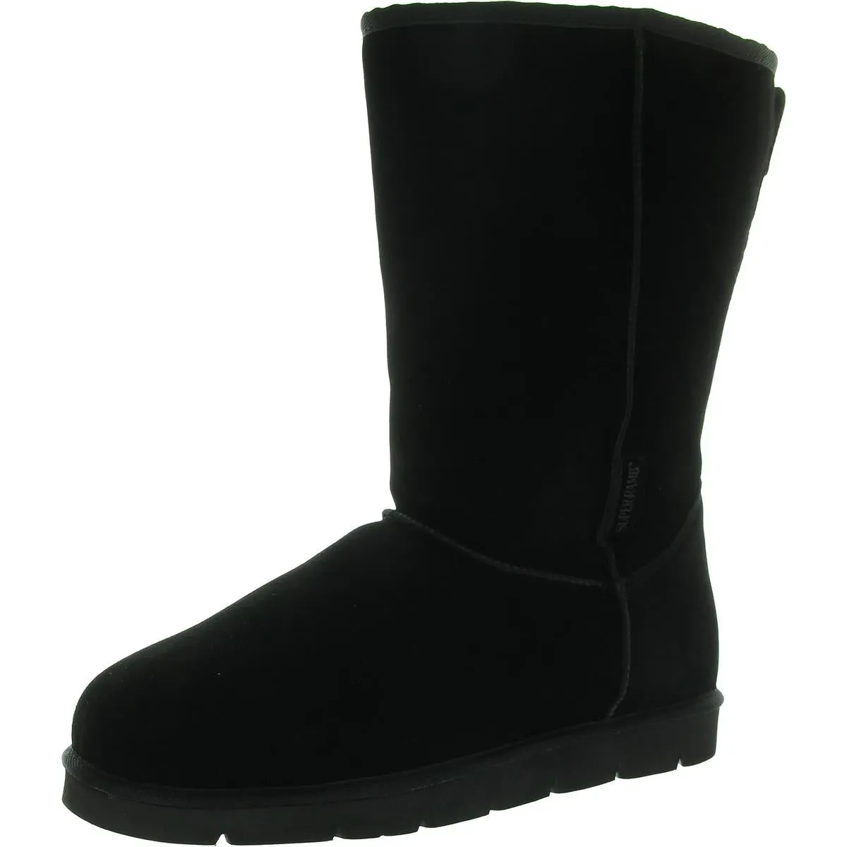 Mens Fleece Lined Leather Winter & Snow Boots Canvas Material