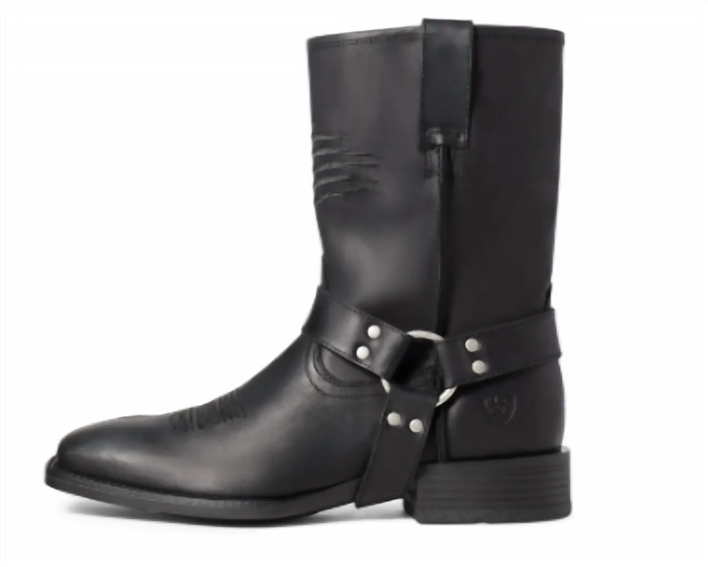 Men's Harness Patriot Ultra Western Boots In Black Rugged Built City Walking Elastic Sides