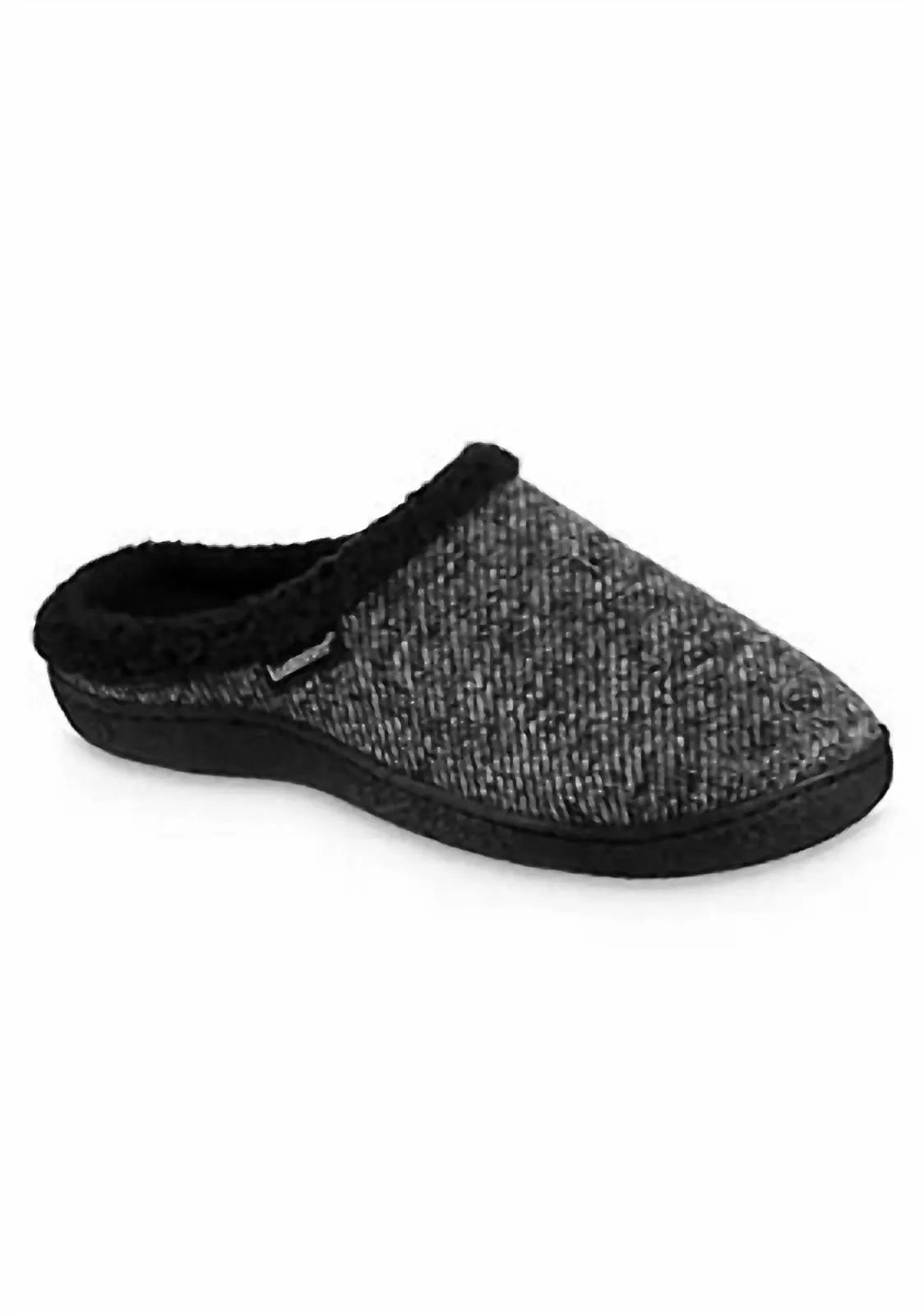Snug fit Men's Herringbone Harvey Comfort Slipper In Black