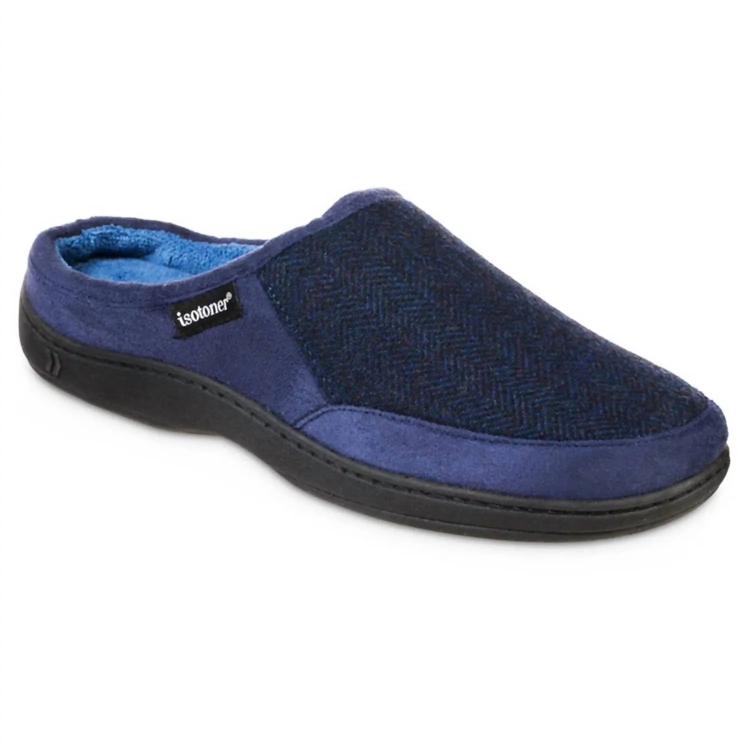 Men's Herringbone Logan Clog In Navy Blue Step In Slip