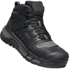Anti-Friction Sporty Vibe Men's Kansas City Mid Lace-Up Waterproof Work Boots - Carbon Fiber Toe In Black/ Grey