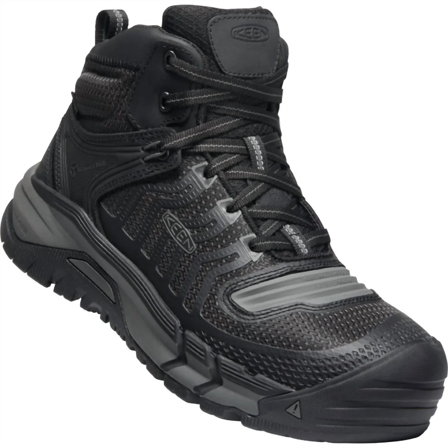 Anti-Friction Sporty Vibe Men's Kansas City Mid Lace-Up Waterproof Work Boots - Carbon Fiber Toe In Black/ Grey